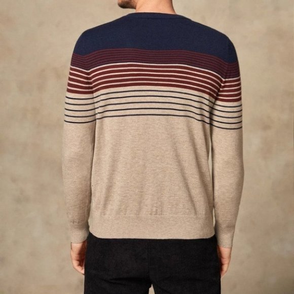 Tan Mens Pattern Sweater - Picture 2 of 4